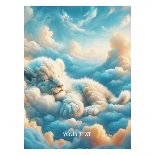 Fantasy Niedlich Clouds Baby Lion Tischdecke (Vorderseite)