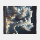 Fantasy Niedlich Clouds Elephant Smoke Fleecedecke (Vorderseite (Horizontal))