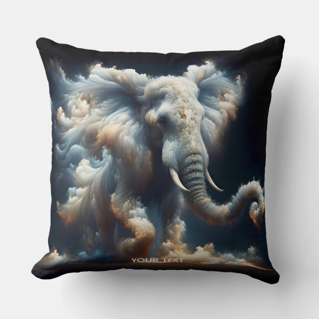 Fantasy Niedlich Clouds Elephant Smoke Kissen (Vorderseite)