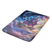 Fantasy Niedlich Clouds Ship Space Badematte (Schrägansicht)
