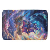 Fantasy Niedlich Clouds Ship Space Badematte (Vorderseite)