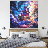 Fantasy Niedlich Clouds Ship Space Leinwanddruck (Insitu (Schlafzimmer))