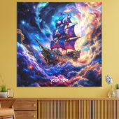 Fantasy Niedlich Clouds Ship Space Leinwanddruck (Insitu (Wohnzimmer))