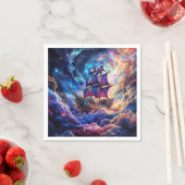 Fantasy Niedlich Clouds Ship Space Serviette (Beispiel)