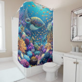Fantasy Niedlich Coral Reef Turtle Duschvorhang (Beispiel)