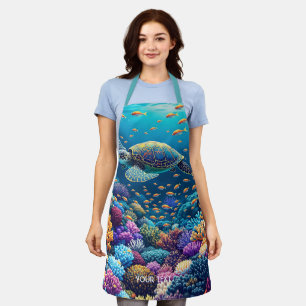 Fantasy Niedlich Coral Reef Turtle Schürze