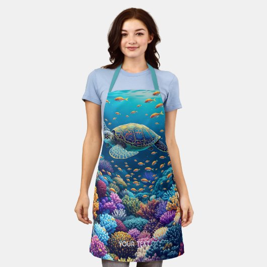 Fantasy Niedlich Coral Reef Turtle Schürze (Getragen)