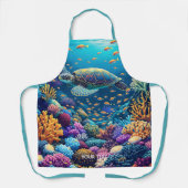 Fantasy Niedlich Coral Reef Turtle Schürze (Vorderseite)