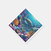 Fantasy Niedlich Coral Reef Turtle Serviette (Ecke)