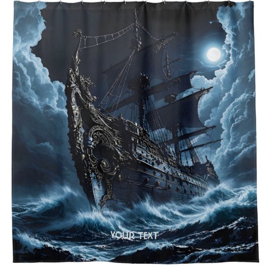 Fantasy Niedlich Corsair Ghost Ship Duschvorhang (Vorderseite)