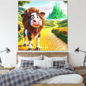 Fantasy Niedlich Cow Lion Road Leinwanddruck (Insitu (Schlafzimmer))