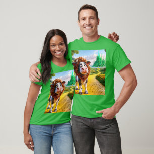 Fantasy Niedlich Cow Lion Road T-Shirt