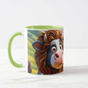 Fantasy Niedlich Cow Lion Road Tasse