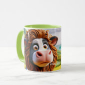 Fantasy Niedlich Cow Lion Road Tasse (Vorderseite Links)