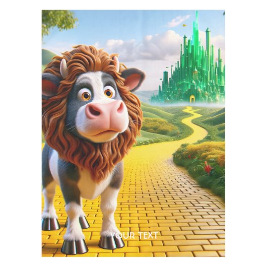 Fantasy Niedlich Cow Lion Road Tischdecke (Vorderseite)