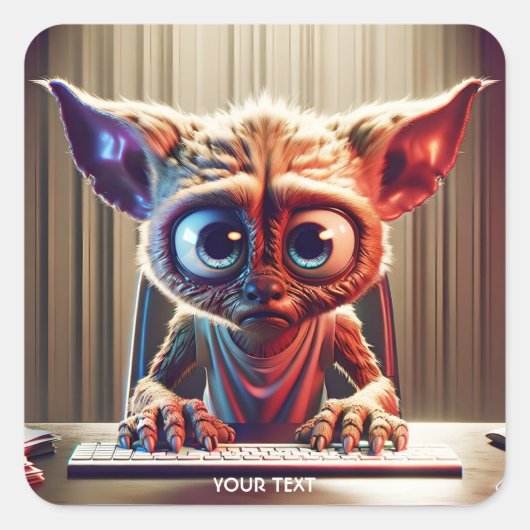 Fantasy Niedlich Creative Computer Tastatur Quadratischer Aufkleber (Vorderseite)