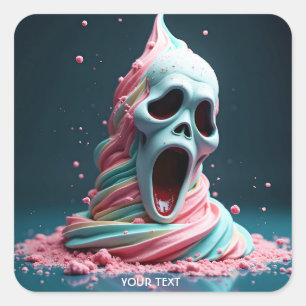 Fantasy Niedlich Creme Ice Überraschung Quadratischer Aufkleber