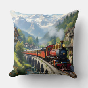 Fantasy Niedlich Crimson Antique Train Kissen