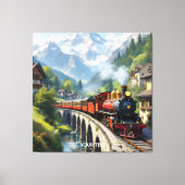Fantasy Niedlich Crimson Antique Train Leinwanddruck (Vorderseite)