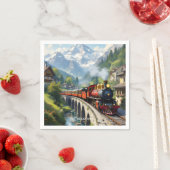 Fantasy Niedlich Crimson Antique Train Serviette (Beispiel)