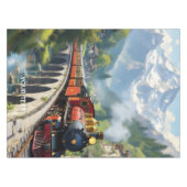 Fantasy Niedlich Crimson Antique Train Tischdecke (Vorderseite (Horizontal))