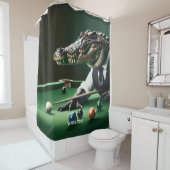 Fantasy Niedlich Crocodiard spielen Billiard Duschvorhang (Beispiel)