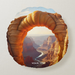 Fantasy Niedlich Croissant Arch Canyon Rundes Kissen