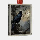 Fantasy Niedlich Crow Tree Dunkelheit Ornament Aus Metall (Rechts)