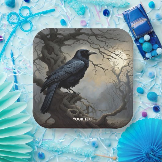 Fantasy Niedlich Crow Tree Dunkelheit Pappteller (Party)