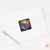 Fantasy Niedlich Cube Seasons Space Quadratischer Aufkleber (Umschlag)