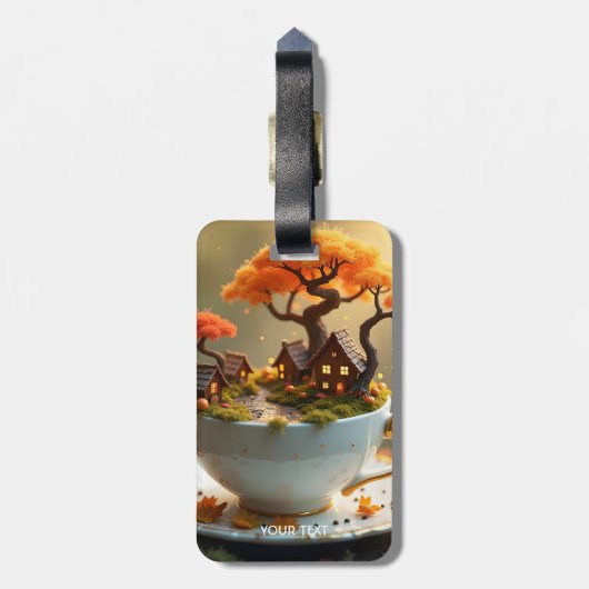 Fantasy Niedlich Cup of Herbst Gepäckanhänger (Rückseite vertikal)