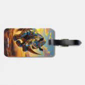 Fantasy Niedlich Cyber Rhino Wüste Gepäckanhänger (Rückseite horizontal)