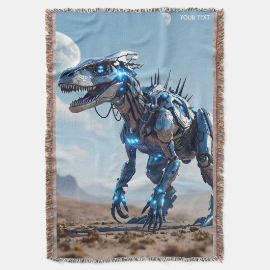 Fantasy Niedlich Cyborg Dinosaur-Wüste Decke (Vorderseite Vertikal)