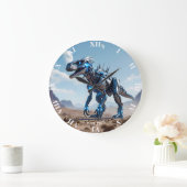 Fantasy Niedlich Cyborg Dinosaur-Wüste Große Wanduhr (Zuhause)