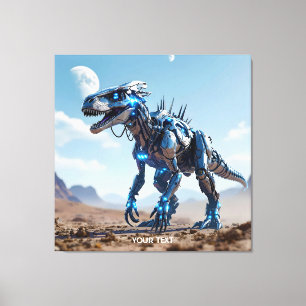 Fantasy Niedlich Cyborg Dinosaur-Wüste Leinwanddruck