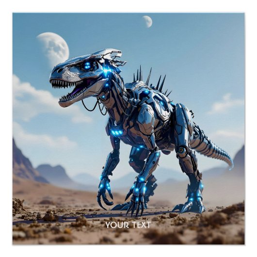 Fantasy Niedlich Cyborg Dinosaur-Wüste Poster (Vorderseite)