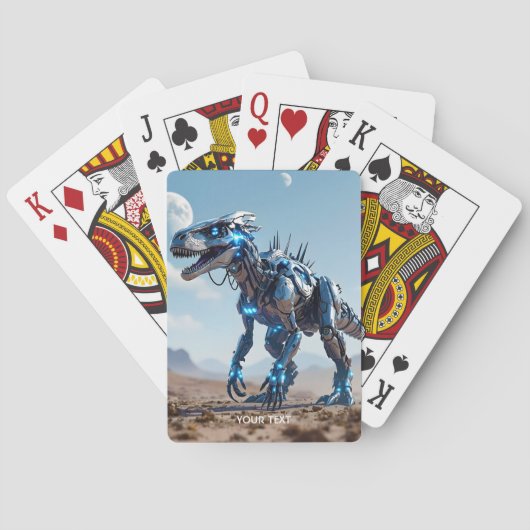Fantasy Niedlich Cyborg Dinosaur-Wüste Spielkarten (Rückseite)