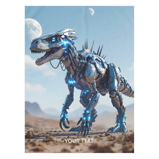 Fantasy Niedlich Cyborg Dinosaur-Wüste Tischdecke (Vorderseite)