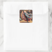 Fantasy Niedlich Dancing Panther Crowd Quadratischer Aufkleber (Tasche)
