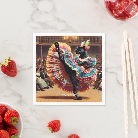 Fantasy Niedlich Dancing Panther Crowd Serviette (Beispiel)