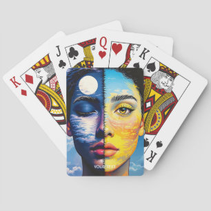 Fantasy Niedlich Day Night Face Spielkarten