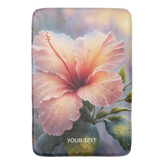 Fantasy Niedlich Delicate Hibiskus Blume Badematte (Vorderseite Vertikal)