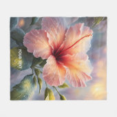 Fantasy Niedlich Delicate Hibiskus Blume Fleecedecke (Vorderseite (Horizontal))