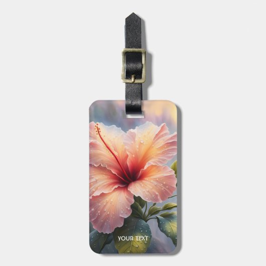 Fantasy Niedlich Delicate Hibiskus Blume Gepäckanhänger (Vorderseite vertikal)