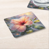 Fantasy Niedlich Delicate Hibiskus Blume Rechteckiger Pappuntersetzer (angewinkelt)