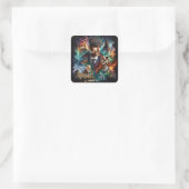 Fantasy Niedlich Detection Old London Quadratischer Aufkleber (Tasche)