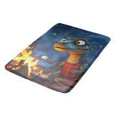 Fantasy Niedlich Dino Campfire Moon Badematte (Schrägansicht)