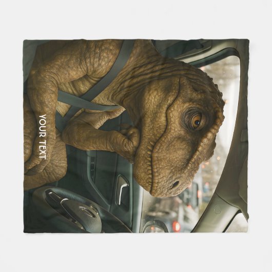 Fantasy Niedlich Dinosaur Autofahrer Auto Fleecedecke (Vorderseite (Horizontal))