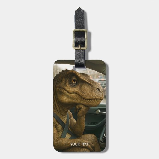 Fantasy Niedlich Dinosaur Autofahrer Auto Gepäckanhänger (Vorderseite vertikal)