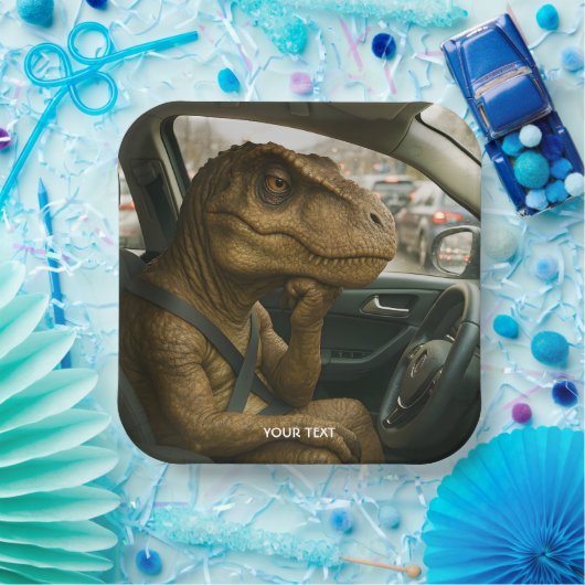 Fantasy Niedlich Dinosaur Autofahrer Auto Pappteller (Party)